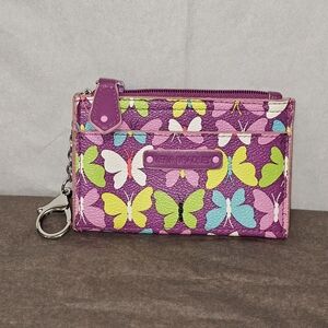 Vera Bradley Flutterby Mini Skinny Zipper Coin Purse